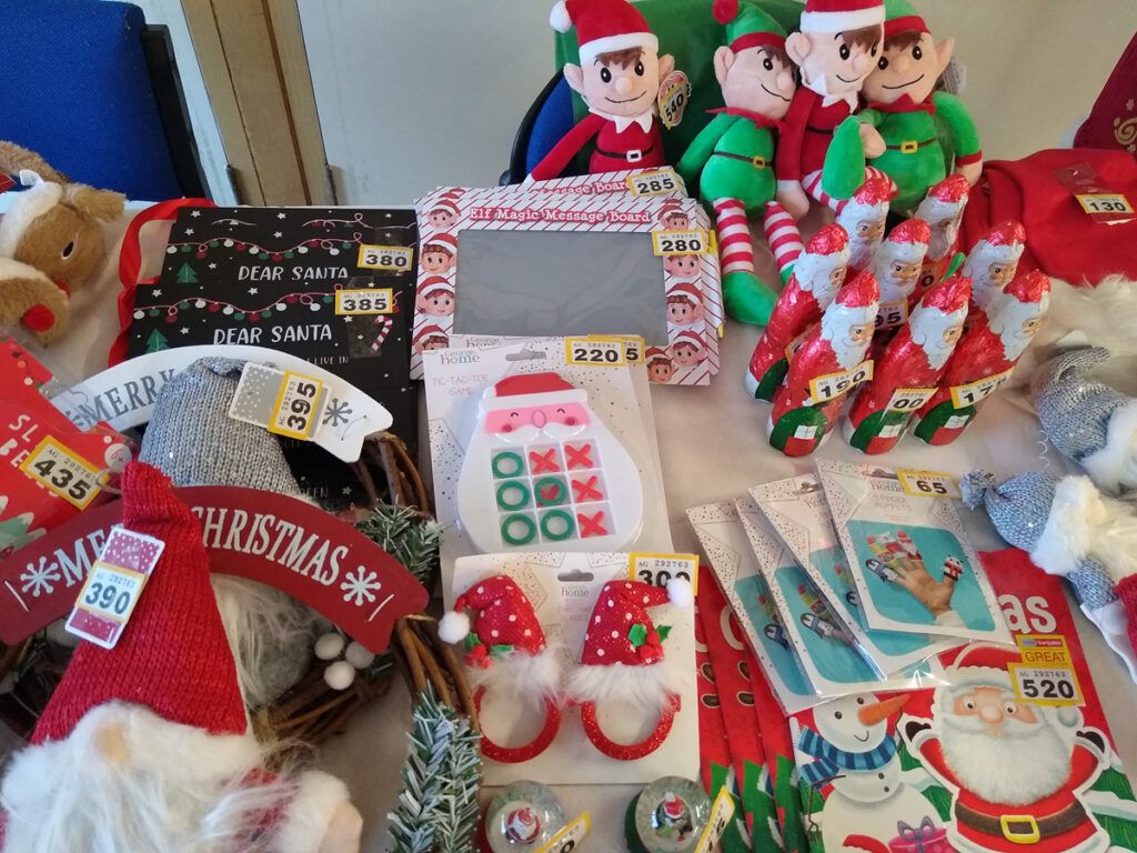 An assortment of Christmas stocking fillers