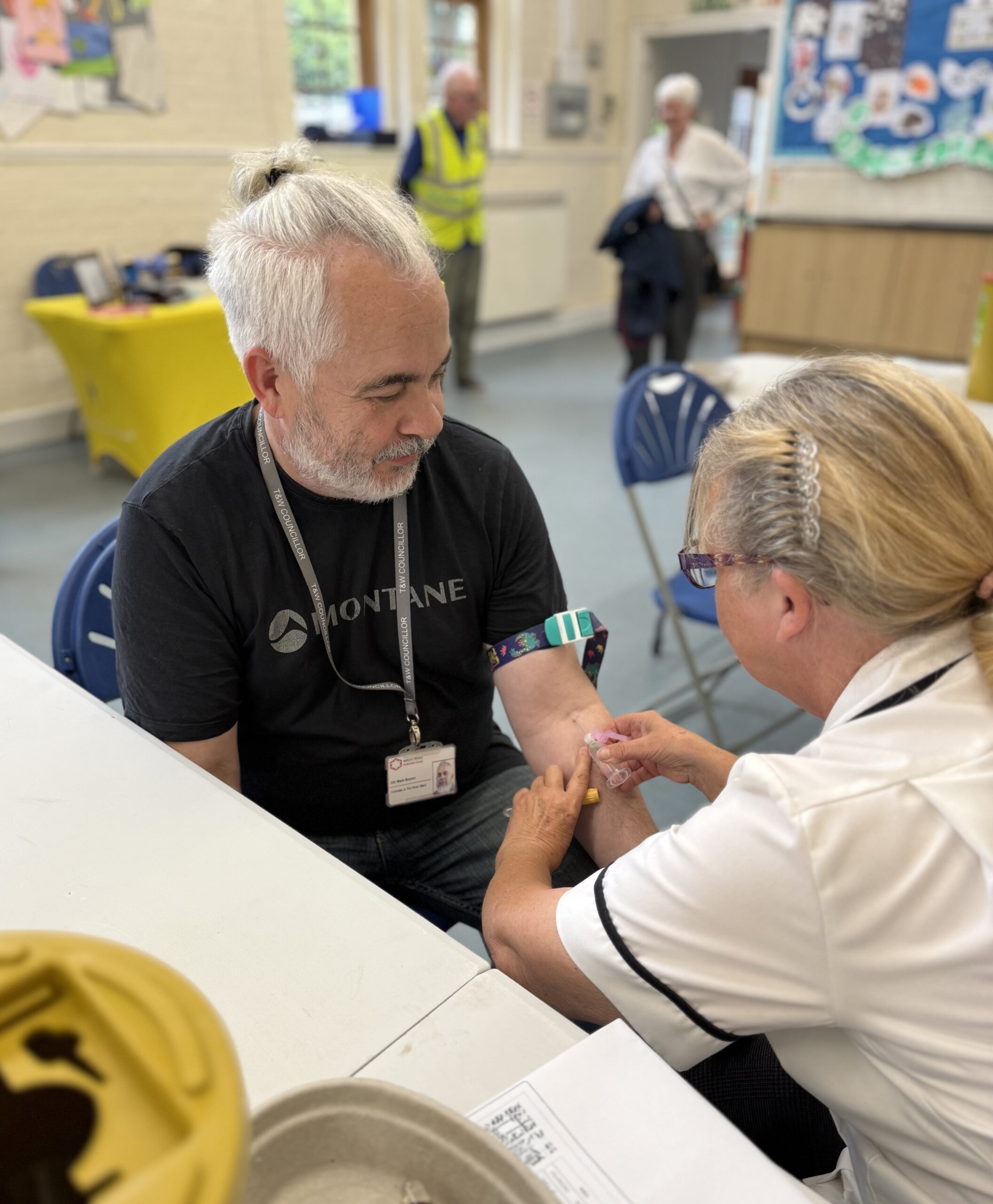 Councillor Mark Boylan, Chair of Lawley and Overdale Parish Council, completing his test